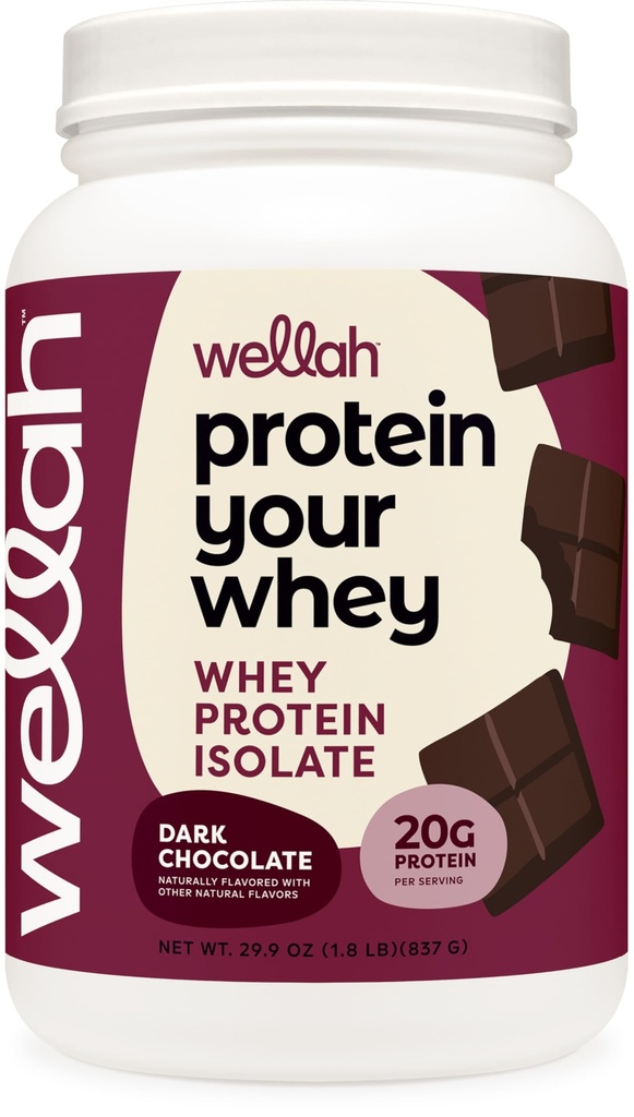 Wellah Protein Your Whey (30 portions, chocolat noir) - Whey Protein Isolate Protein