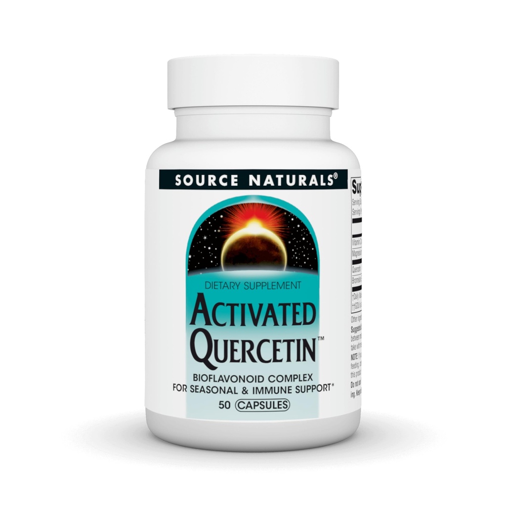 Source Naturals Actived Quercetin, Complexe Bioflavanoïde, pour support saisonnier et immunitaire - 50 Capsules