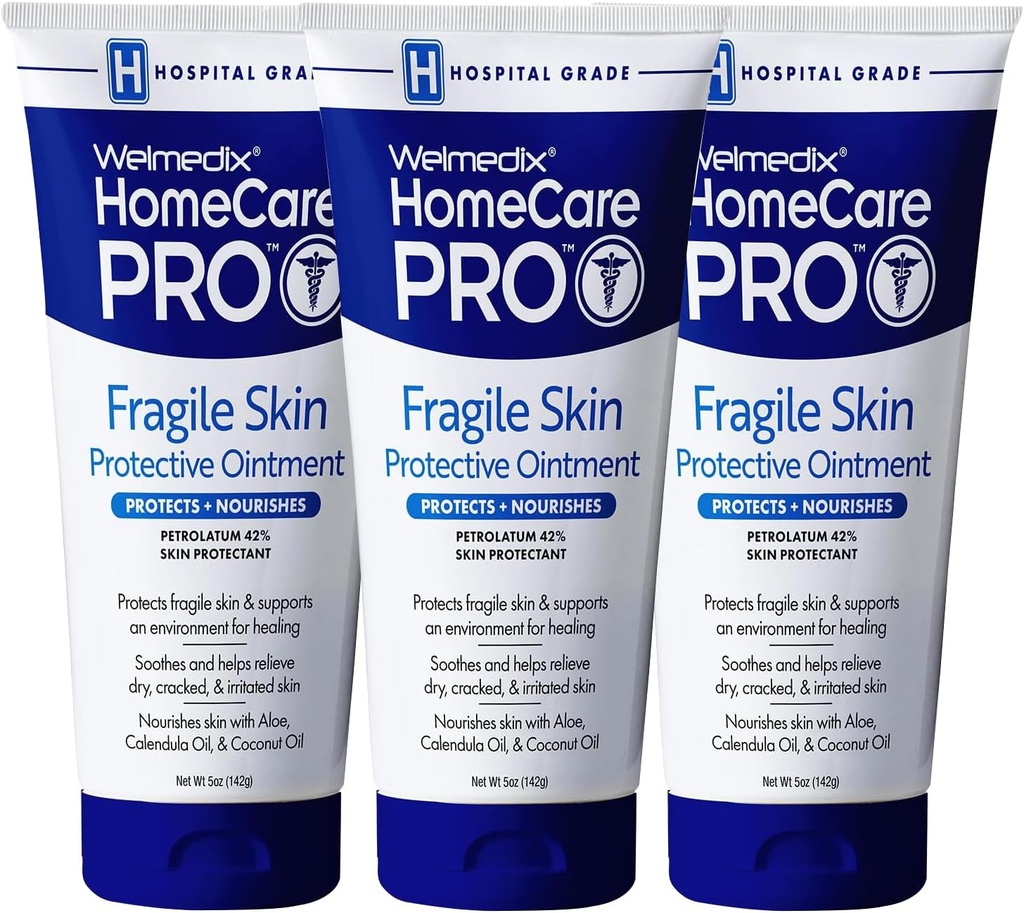 Welmedix Fragile Skin Protective Ointment | Hospital Grad Heilung Salbe, Barrier Cream & Skin Protectant w/Calendula für die Behandlung von Eczema, Psoriasis, Dermatitis, Bed Sores, Chafing (Pack mit 3)