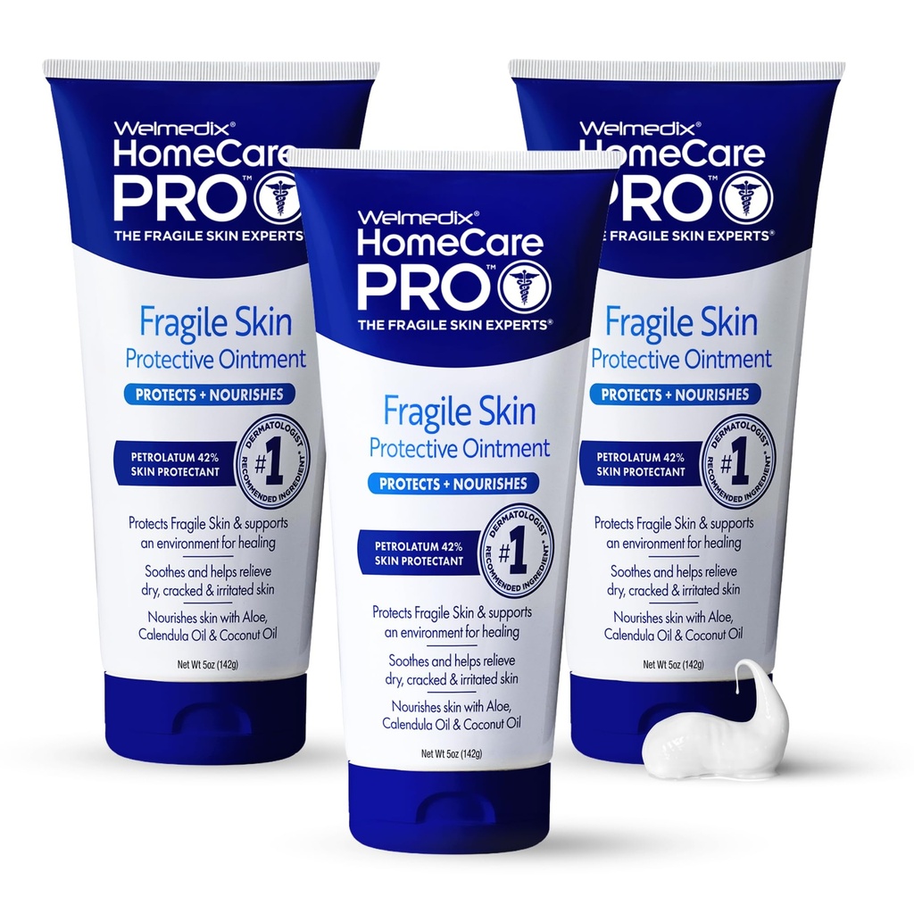 Welmedix Fragile Skin Protective Ointment | Hospital Grad Heilung Salbe, Barrier Cream & Skin Protectant w/Calendula für die Behandlung von Eczema, Psoriasis, Dermatitis, Bed Sores, Chafing (Pack mit 3)
