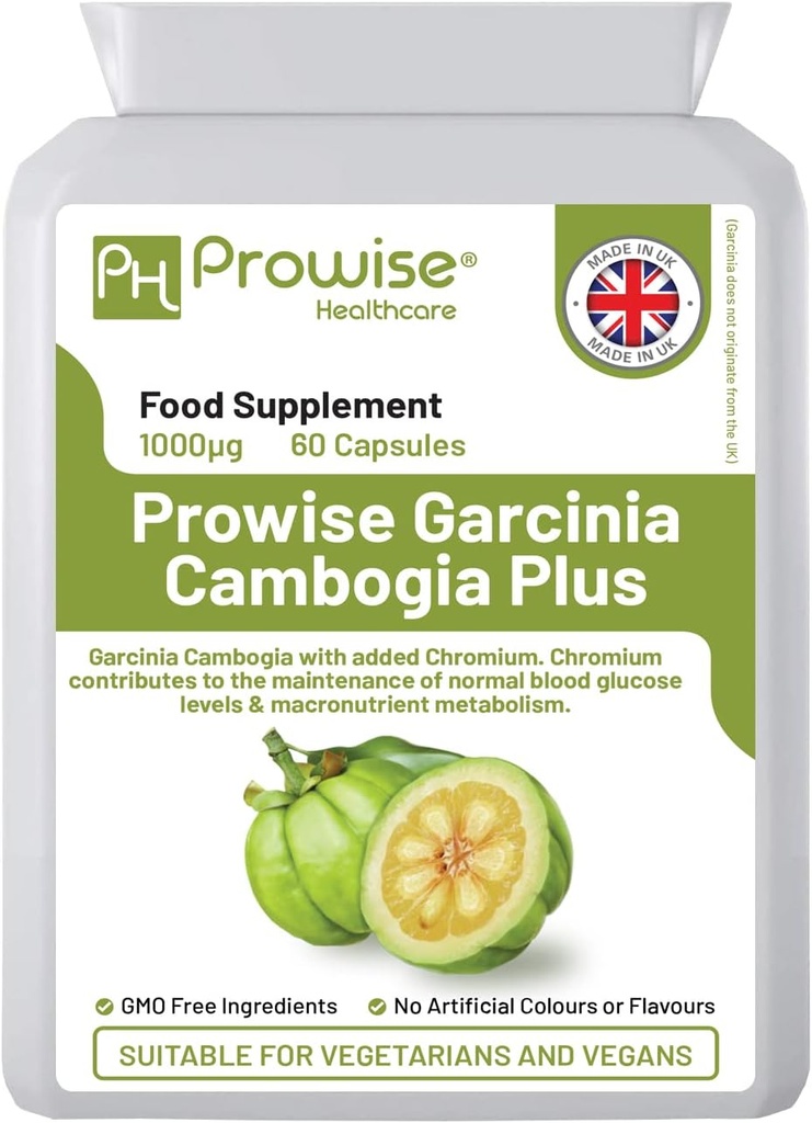 Garcinia Cambogia 1000mg 60 Kapseln - UK Hergestellt | GMP Standards von Prowise Healthcare - Geeignet für Vegetarier & Veganer