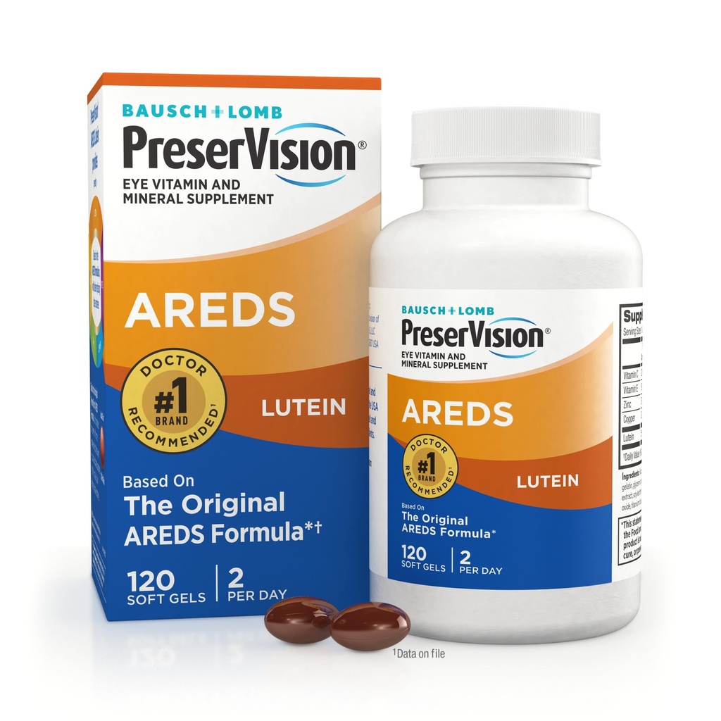 PreserVision AREDS Augen Vitamine, #1 Augenarzt Empfohlene Marke, Multivitamin mit Lutein, Vitamine C & E, Zink und Kupfer Ergänzungen, 120 Softgels