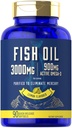 Carlyle Fish Oil 3000mg | 900mg Omega 3 | 90 Softgels | Lemon Flavor | Non-GMO und Gluten kostenlose Ergänzung