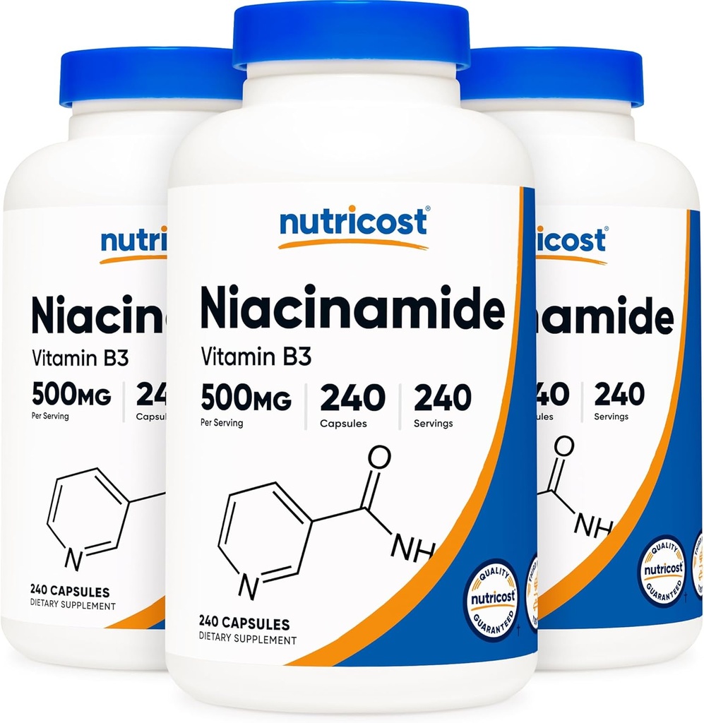 Nutricost Niacinamid (Vitamin B3) 500mg, 240 Kapseln (3 Flaschen)