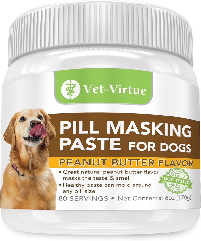 Pille Masking Paste für Hunde, Peanut Butter Flavor - Perfekte Tiermedizin behandelt Pillen, Medikamente und Kapseln zu verbergen, mit natürlichen Inhaltsstoffen und verpackt mit Flavor Dogs Liebe