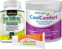 Bundle - Alléger l'onguent naturel de soulagement des hémorroïdes, le supplément naturel d'hémorroïdes de contrôle des hémorroïdes (180 comtes) et les tampons nettoyants personnels de CoolComfort (100 comtes) - All-Natural, action rapide