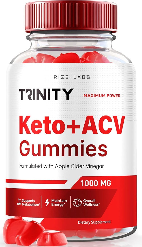rize labs - Trinity Keto+ACV Gummis for Advanced Weight Loss, All Natural Apple Cider Essig Supplement, 500 mg (60 Gummi)