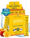 Paquets de poudre d'électrolytes - Paquets d'hydratation pour la pêche tropicale Mango 20 - Poudre d'hydratation de voyage - Pas de sucre, pas de calories, sans gluten - Fabriqué aux États-Unis