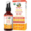 MaryRuth's Organic D3 + K2 Spray für Erwachsene & Kinder für Knochen Gesundheit | Vitamin D3 als Cholecalciferol | Vitamin K2 | Immunität | Mineralabsorption | Herzgesundheit | Vegan | Non-GMO | Gluten Free | 1 Fl Oz