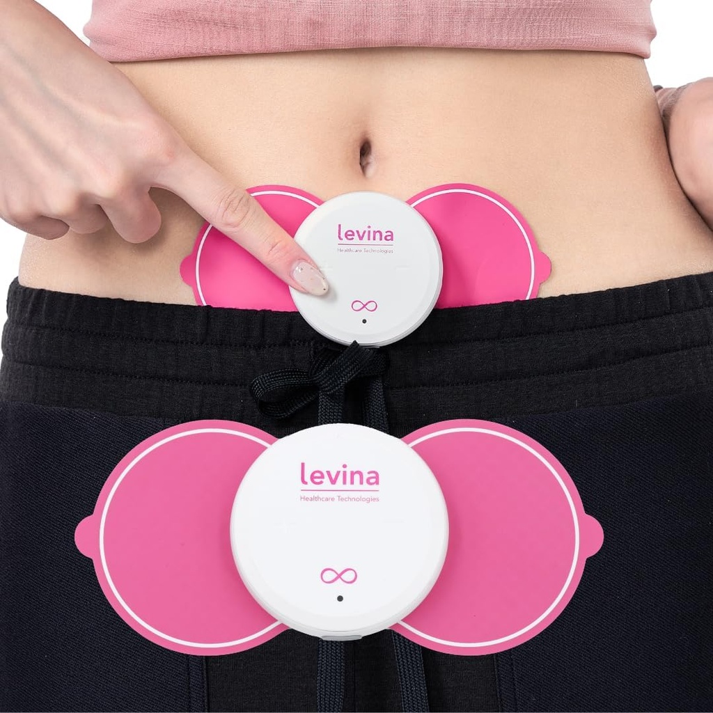 Levina Menstrual Period Relief Device - Wireless TENS Unit and Biocompatible Electrode Pads, Rechargeable, Magnetic Connection, Instant Cramp & PMS Relief, and Drug-Free, FSA HSA Eligible (RS-38)