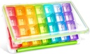 Fullicon Weekly Pill Organizer 4 Mal pro Tag, Pille Box 7 Tag für Reisen, Moisture-Proof Daily Pill Box Organizer, Große Pille Fall für Medizin, Vitamin, Fischöl und Nahrungsergänzung (Klar und Grün)