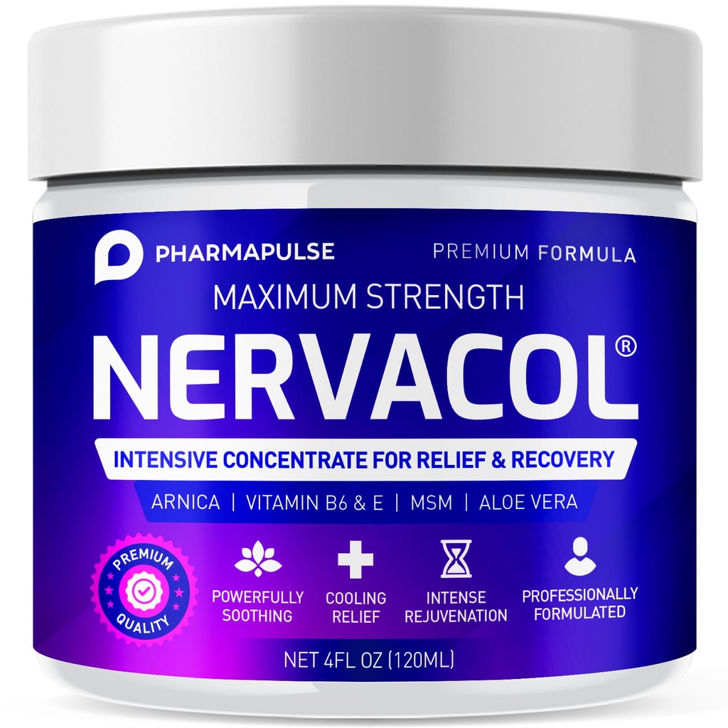 Pharmapulse Neuropathie Nerve Therapie & Relief Cream - Maximale Stärke Reliefcreme für Fuß, Hände, Beine, Zehen Inklusive Alpha Lipoic Acid, Arnica, Vitamin B6, Aloe Vera, MSM - Effektive beruhigende 4oz