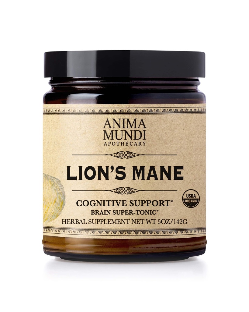 Anima Mundi Apothecary Lions Mane Brain Tuner Pilzpulver - Bio Lions Mane Extrakt Pulver für kognitive Unterstützung - Bio Pilzpulver Supplement (5oz / 141g)