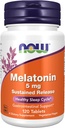 NOW Foods Supplements, Melatonin 5 mg, Sustained Release, Formulated for a 4-Hour Release Period, 120 Tablets
