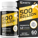 Probiotiques pour les hommes, 500 milliards UFC et 12 souches Hommes Probiotique avec canneberge curcuma, Goji, Gut Health pour les hommes, pour la santé digestive, Gut, Bloating & Gas, Immune, Soutien énergétique, 30 jours d'approvisionnement