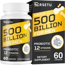 Probiotiques pour les hommes, 500 milliards UFC et 12 souches Hommes Probiotique avec canneberge curcuma, Goji, Gut Health pour les hommes, pour la santé digestive, Gut, Bloating & Gas, Immune, Soutien énergétique, 30 jours d'approvisionnement
