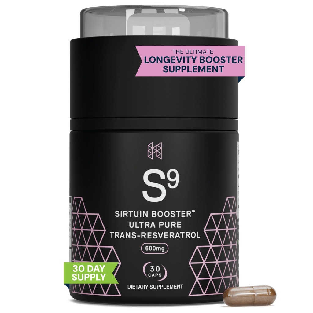 HPN Nutraceuticals SIRTUIN, 98% Ultra Pure Trans-Resveratrol Extract, Sirtuin Activator, 600 mg 98% Trans-Resveratrol Extract, 30 Kapseln