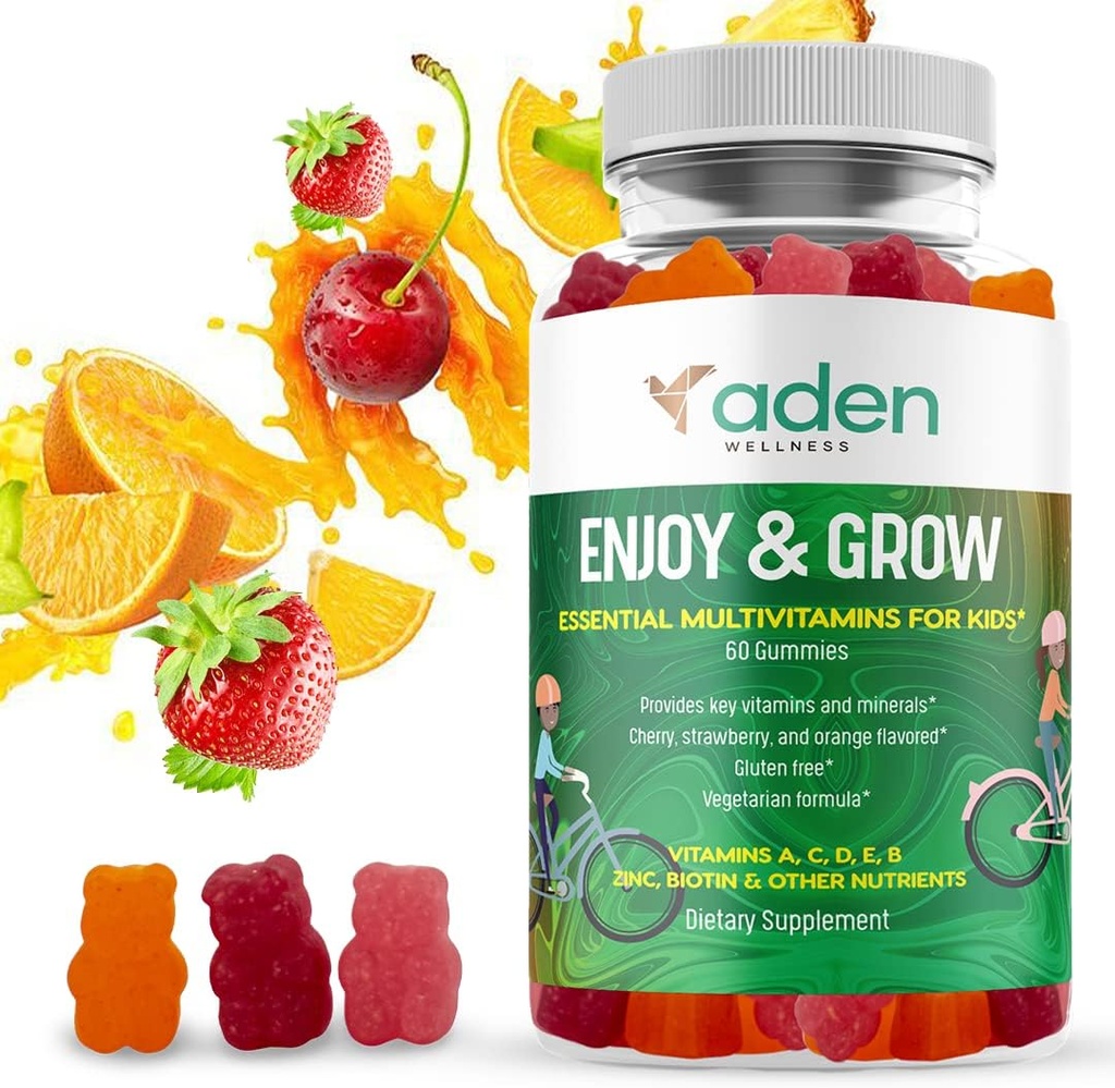 Multi B Vitamin Gummi für Kinder - mit B-Komplex B6 B12 B9 (Folate) B7 (Biotin) B5 (Pantothenic Acid), A, C, D, E, Zink, Iodin, Inositol – Energie, Nervensystem, Immunitätsunterstützung