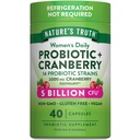 La vérité de la nature Probiotiques pour les femmes 5 milliards d'UFC Daily , 40 capsules végétariennes , avec canneberge , sans OGM et sans gluten , Pas de réfrigération nécessaire