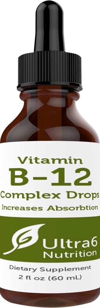 Ultra6 Nutrition Vitamin B12 Sublingual Liquid Drops - B12 Methylcobalamin Supplement Great for Energy & Tiredness - Vitamin-B Supplements for Women & Men - 90 Day Supply