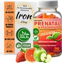 Gommies de vitamines prénatales pour les femmes et postnatales Vegan, Halal, sans gélatine avec folate, fer et biotine soutient la grossesse, l'énergie postpartum et la santé des cheveux