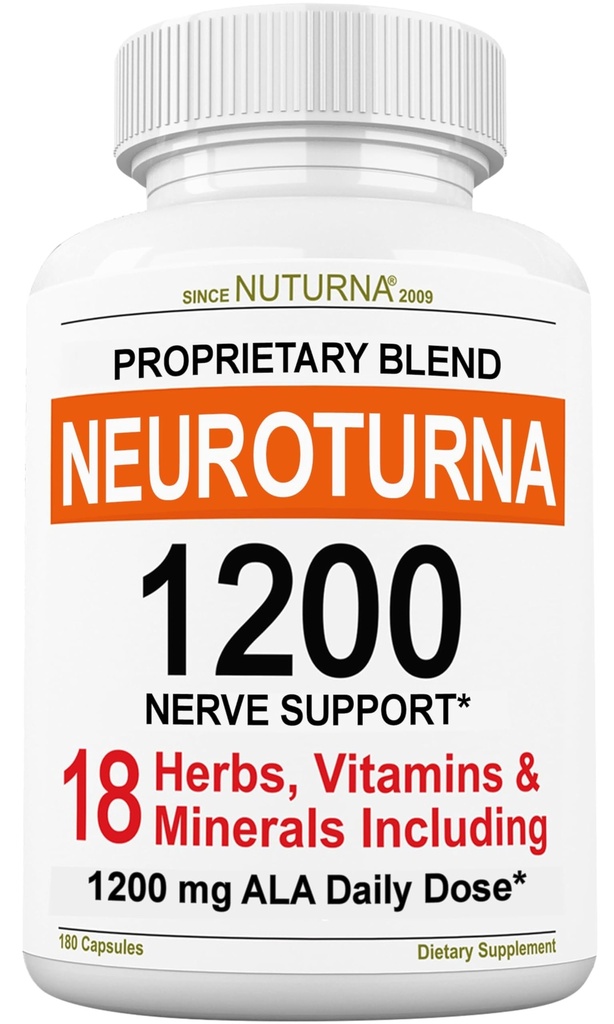 Neuropathy Support Supplement mit 1200 mg Pure Alpha Lipoic Acid - maximale Stärke Nerve Formel Nerves in Finger, Hände, Zehen, & Feet - Beste natürliche Nerve Relief Unterstützung - 180 Kapseln