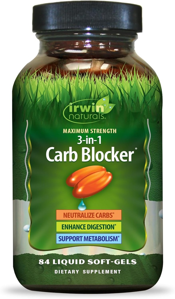 Irwin Naturals Résistance maximale 3-en-1 Bloceur de glucides 84 Compte