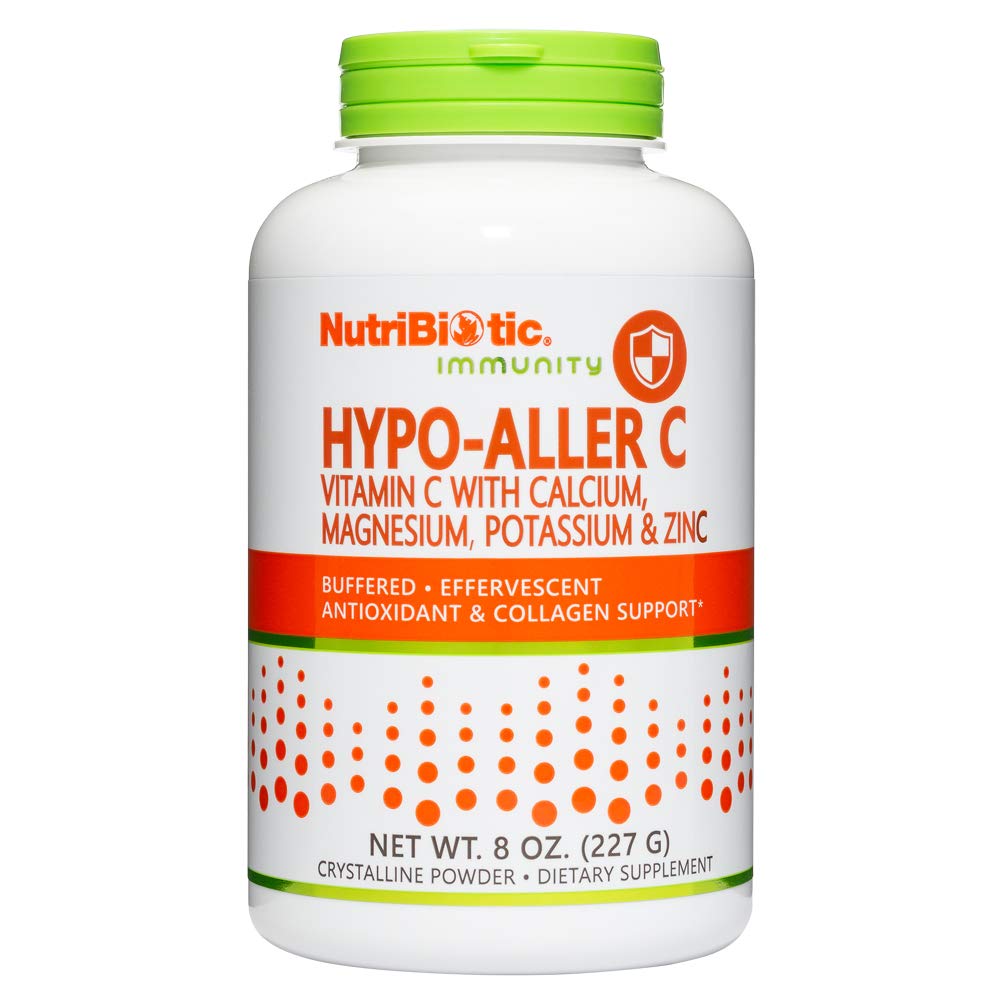 NutriBiotique Hypo-Aller C Poudre Vitamine C et Minéraux pour Antioxydants et Collagène Soutien de 1300 mg Vitamine C par portion de 8 once de 8 fois Buffered and Easy sur l'estomac L-Acide ascorbique avec calcium, magnésium, zinc et potassium.Potent, haute solubilité.