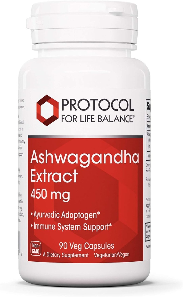 Protokoll Ashwagandha 450mg - Immununterstützung, Ayurvedic Adaptogen - 90 Veg Caps