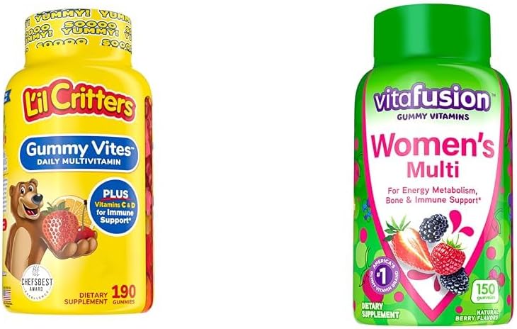 L’il Critters Gummy Vites Daily Gummy Multivitamin für Kinder & Vitafusion Frauen Multivitamin Gummis