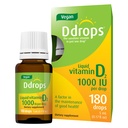 Ddrops Vegan 1000 IU 180 Tropfen - Tägliche Vitamin D Flüssigkeit - unterstützt Knochengesundheit und Immunsystem. Keine großen Kapseln, keine Konservierungsstoffe, Non-GMO, Allergy-Friendly