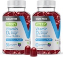 Viteey Vitamin D3 Gummi für Erwachsene & Teens -10.000 IU, 250mcg, Maximale Stärke - Zuckerfrei, Knochen, Gelenk- & Muskel-Gesundheit, Immun-Boost - Vegetarisch, Gelatinfrei - Tasty Chewable Berry Flavored