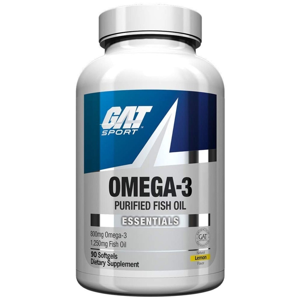 GAT SPORT Omega-3 Fish Oil, High Potency EPA, DHA, Gehirn, GLP1 Unterstützung, 90 Softgels