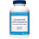 Calcium (carbonate) 1200mg – Minéral essentiel pour la santé des os et des dents, 100% de la valeur quotidienne – Ajout de 400UI de vitamine D pour aider à l'absorption (120 Softgels) par le magasin de vitamines