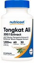 Nutricost Tongkat Ali 1000mg 60 Kapseln - mit Tribulus Terrestris und BioPerine, Vegetarische Kappen, Non-GMO, Glutenfrei, Potent Extract