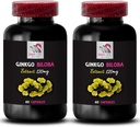 Ginkgo biloba antioxidative Vorteile - Ginkgo BILOBA Extrakt - Natürliche Extrakt-Unterstützung, Ginkgo biloba antioxidative Eigenschaften, pflanzliche Antioxidans-Unterstützung, Ginkgo biloba Extrakt Kapseln 2 Flasche 120Caps