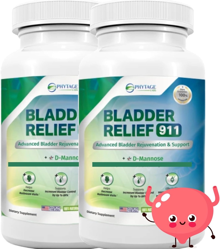 Bladder Relief 911 Entgiftungsstärke - für Männer und Frauen bietet Blasenunterstützung, 60 Veggie Kapseln - 2 Pack
