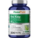NusaPure Sea Kelp Iodine naturelle 325mcg 10:1 Extrait, 65 mg équivalent à 650 mg Capsule 200 Compte (non-OGM, végétalien)