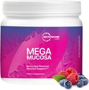 Microbiome Labs MegaMucosa Gut Health Powder - Verdauungsergänzung mit vollständiger Mucosal-Unterstützung für gesunde Gut & Immunfunktion - Dairy-Free Immunoglobuline & Aminosäuren - Berry Acai (5.5 oz)