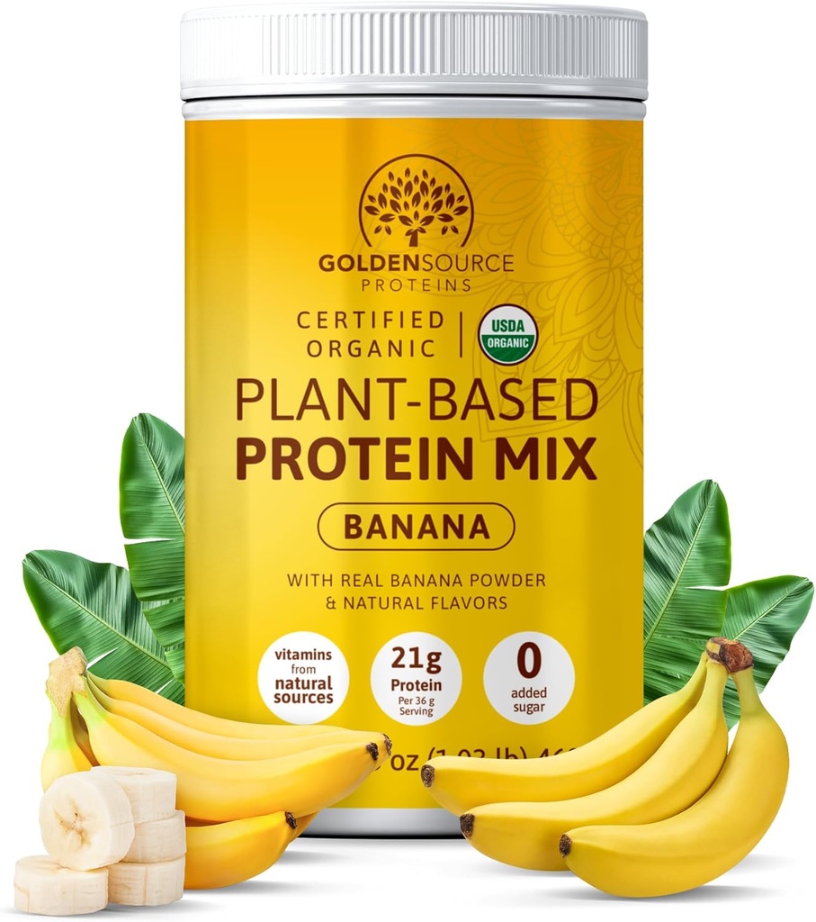 Banana - Pflanzenbasiertes Protein-Pulver, Protein-Mix, Protein-Pulver mit Vitaminen & Minerals, 20g Protein, & Complete Amino Acid Profile, Vegan-Pulver