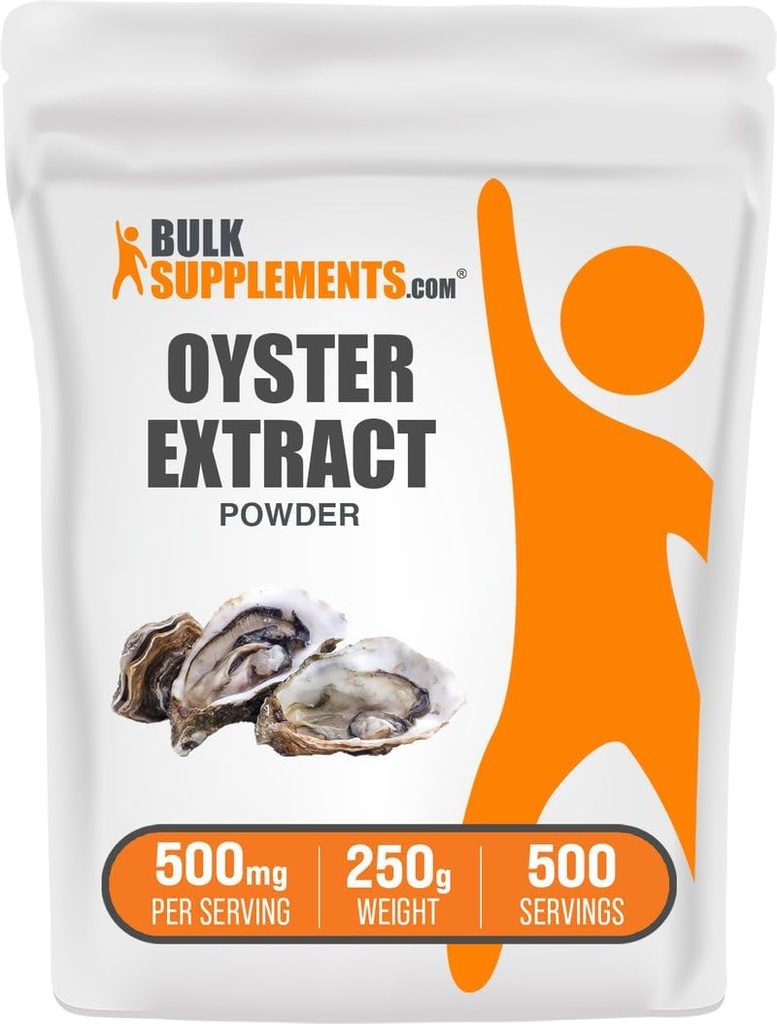 BulkSupplements.com Oyster Extract Powder - Zink-Ergänzung, von ganz Oyster Shells - Glutenfrei, 500mg pro Servierung, 250g (8.8 oz) (Pack von 1)