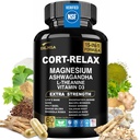 Supplément de cortisol super calme avec Glycinat de magnésium, Ashwagandha KSM-66, L-Theanine, Phosphatidylserine, Ginkgo Biloba & Lions Mane pour calme, focalisation, clarté mentale, relaxation, sommeil, énergie