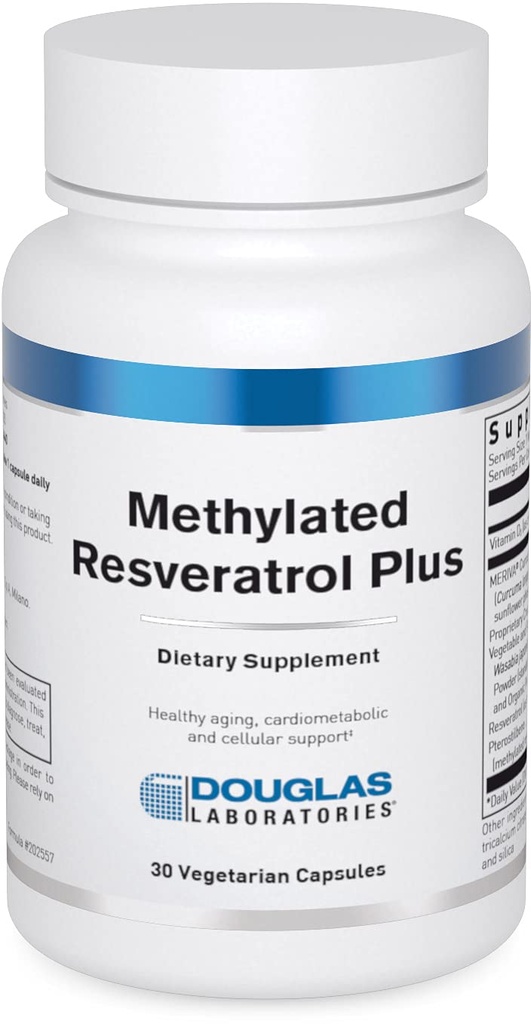 Laboratoires Douglas Formule de resvératrol plus méthylé avec Curcumine et vitamine D pour la santé cardiométabolique et cellulaire