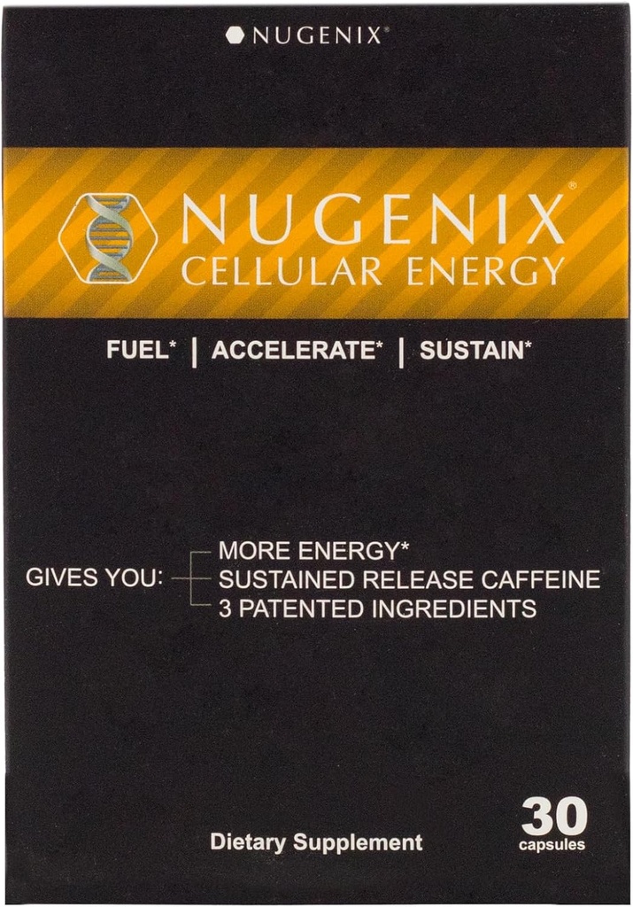 Nugenix Cellular Energy - Energy Supplements - L-Carnitin und L-Tartrate, elevATP, Extended Release Caffeine, L-Tyrosine, 30 Count