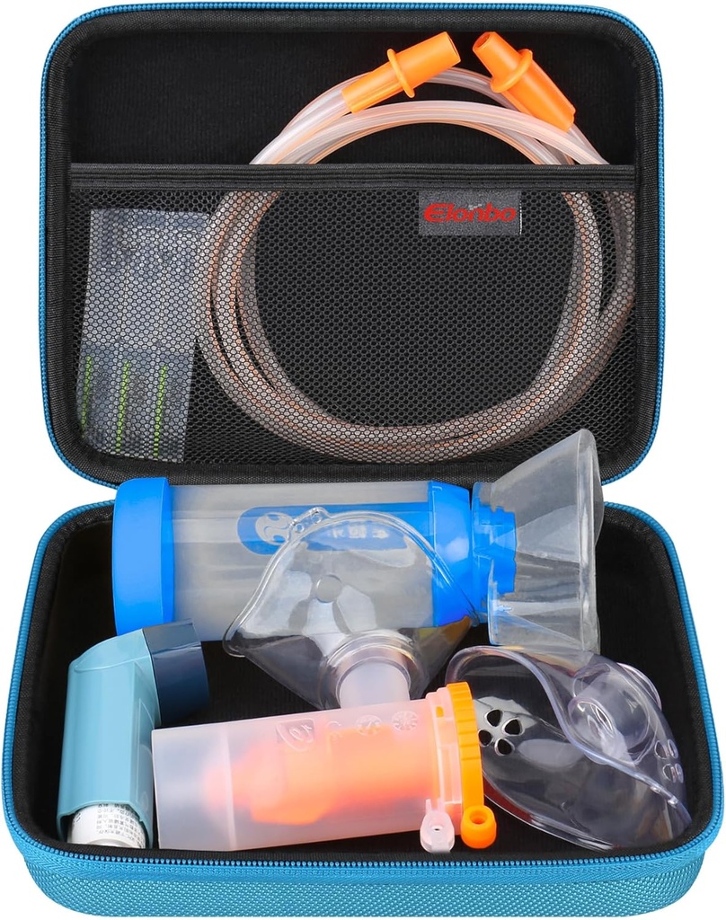 Elonbo Tragetasche für Nebulizer Ersatzteil Kits/Asthma Inhaler/Inhaler Spacer Masks/Nebulizer Tubing Mundstück Zubehör Ersatzset, Handheld Inhaler Nebulizer Bag (Sache Only)
