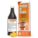 EMULSION DE ESCOCIA Cod Liver Oil, Orange Flavor, 6.5 fl oz (1 Pack) – Fischöl mit Vitaminen A, D, E, B1, Omega-3 für Immun- und Knochengesundheit, Kinder & Erwachsene