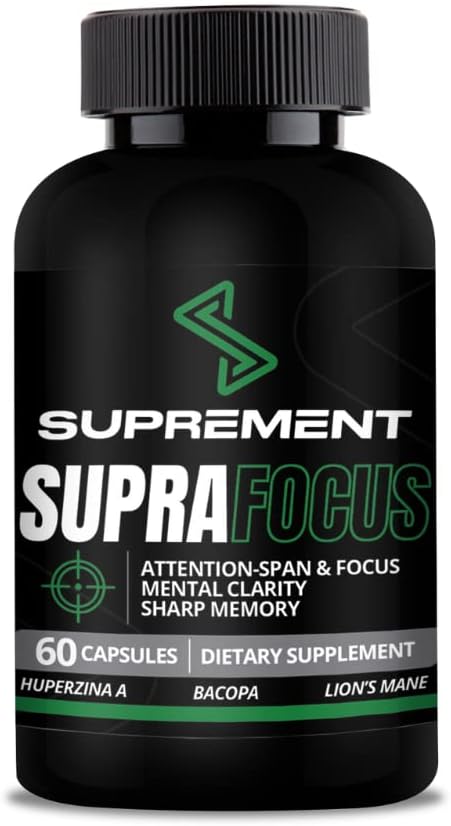 Nootropics Brain Support Supplement. 60 Count, für Männer und Frauen. Gehirn Ergänzungen für Gedächtnis und Fokus mit Lions Mane, Bacopa Monnieri, L Tyrosine. Mind Booster für Focus Supplement und Speicher.