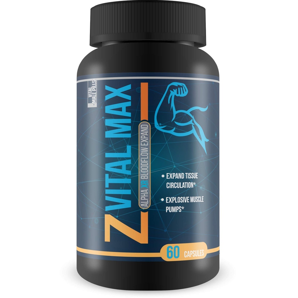 Z Vital Max N02 - Alpha XR Blutfluss expandiert - Expand Veins und Tissues with Erhöhter Blutfluss - Hergestellt mit potently sourced L-Argenine a Natural vasodialator - Toll für Vorarbeit oder Voraktivität