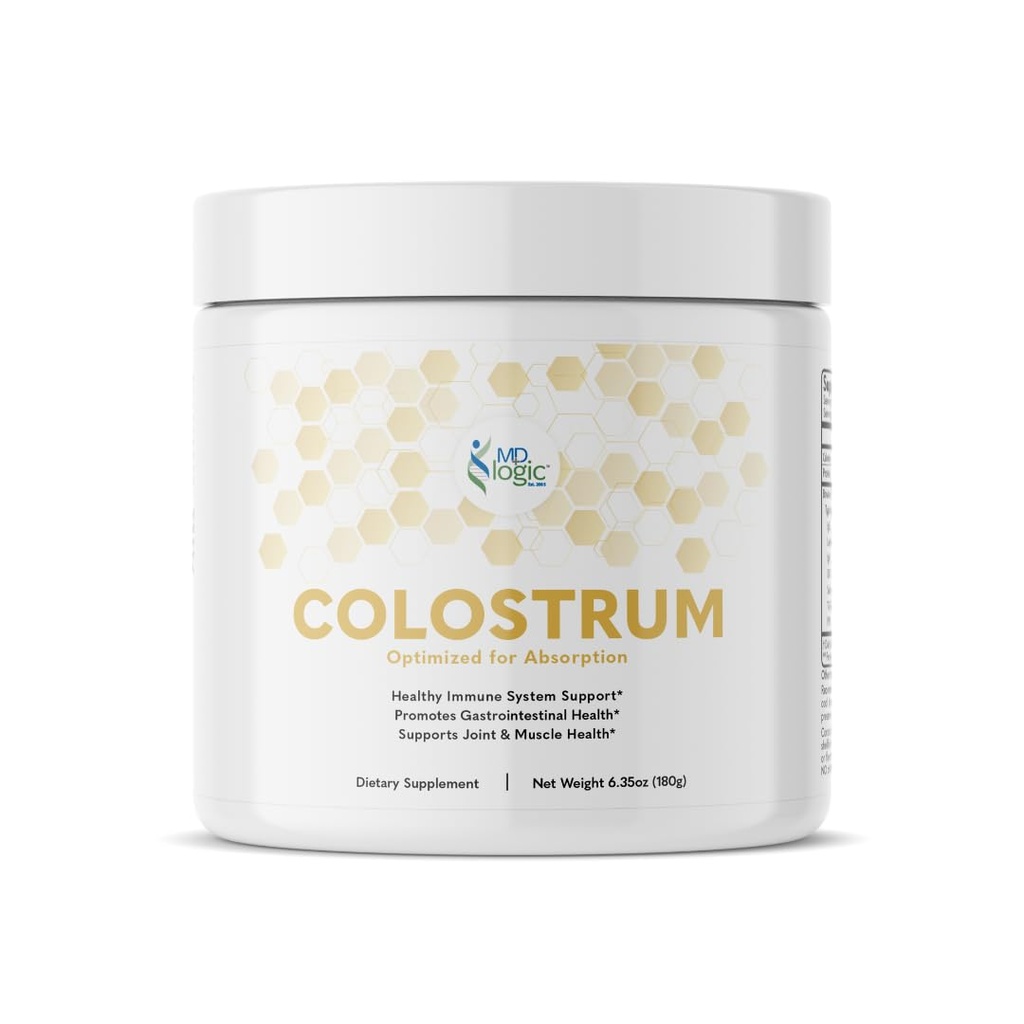 Colostrum von MD Logic Health® für Immun-, Gut-, Gelenk- und Muskel-Gesundheitsunterstützung - Pure, Potent, Low Molecular Bioactive Colostrum - 180g - 60 Servings - Made in New York