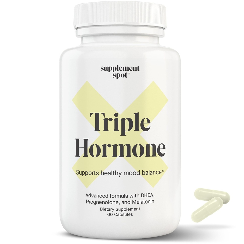 Supplément d'équilibre naturel avec la mélatonine, la DHEA et la prégnénolone - formulé pour augmenter l'énergie chez les hommes et les femmes (60 capsules)